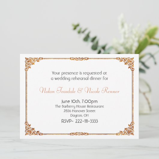 ホワイトフォーマルリハー結婚サルディナー招待状 招待状 (スタンド正面)