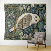 ホワイトフクロウアールヌーボースタイル タペストリー (インサイチュ(横))