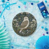 ホワイトフクロウアールヌーボースタイル ペーパープレート (パーティー)