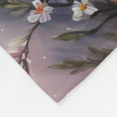 ホワイトフクロウフローラナイトアート フリースブランケット (角)