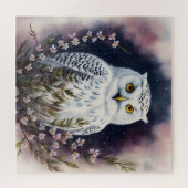 ホワイトフクロウフローラナイトポートレート ジグソーパズル (横)