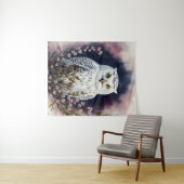 ホワイトフクロウフローラナイトポートレート タペストリー (インサイチュ(横))