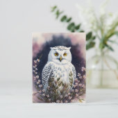 ホワイトフクロウフローラナイトポートレート ポストカード (スタンド正面)