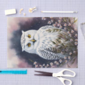 ホワイトフクロウフローラナイトポートレート 薄葉紙 (クラフト)