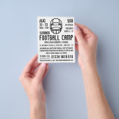 ホワイトフットボールのヘルメット、フットボー広告ルキャンプズ チラシ (手)