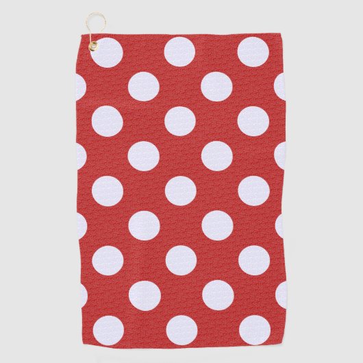 ホワイトフラクタル水玉模様レッドフラクタル背景 ゴルフタオル (正面)