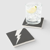 ホワイトフラッシュ稲妻ボルト ストーンコースター (横)