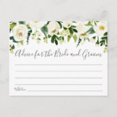 ホワイトフラワーとグリーンの結婚アドバイスカード ポストカード (正面)