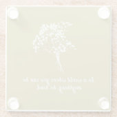 ホワイトフラワーと引用文コースター ガラスコースター (裏面)