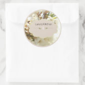 ホワイトフラワーのスパイスジャーのjarラベル ラウンドシール (バッグ)