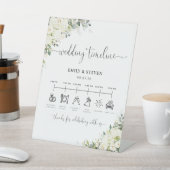 ホワイトフラワーの結婚式タイムラインサイン 台座サイン (インサイチュ)