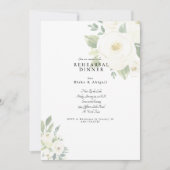 ホワイトフラワーの結婚式リハーサルディナー  招待状 (正面)