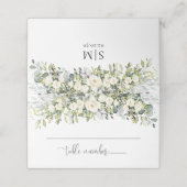 ホワイトフラワーの結婚式折りたたみプレイスカード プレイスカード (外部開封)