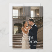ホワイトフラワーの結婚式 | エレガントな写真付きSave The Date セーブザデート (正面)