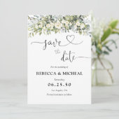 ホワイトフラワーの結婚式Save The Date セーブザデート (スタンド正面)