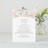 ホワイトフラワーエキゾチックパンパスグラス結婚ズ詳細 エンクロージャーカード (スタンド正面)