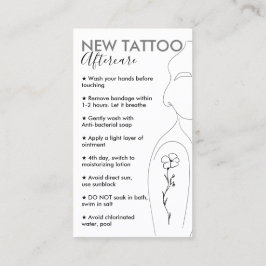 ホワイトフラワーオンガールショルダー新しいタトゥーアフターケア 名刺