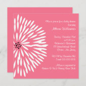 ホワイトフラワーオンピンクベビーシャワー招待状 招待状 (正面/裏面)