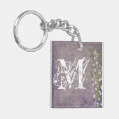 ホワイトフラワーカントリーレースのキーチェーン キーホルダー (正面左)