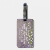 ホワイトフラワーカントリーレースモノグラム荷物タグ ラゲッジタグ (裏面縦)