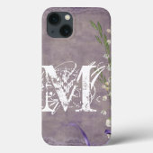 ホワイトフラワーカントリーレースモノグラムIPADケース Case-Mate iPhoneケース (裏面)