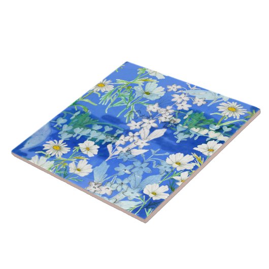 ホワイトフラワーガーデンコスモス出血ハート タイル (側面)