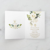 ホワイトフラワーガールフォトバプテスマ《キリスト教》洗礼式や命名式 招待状 (内部)