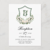 ホワイトフラワークレストウェディングレセプション エンクロージャーカード (正面)