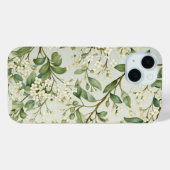 ホワイトフラワーグリーンウォーターカラー Case-Mate iPhoneケース (裏面 (横))