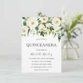 ホワイトフラワーグリーンエレガントキンセアニェラ 招待状 (スタンド正面)