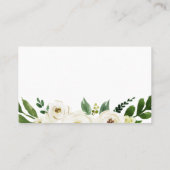 ホワイトフラワーグリーン結婚のレジストリ挿入カード 名刺 (裏面)