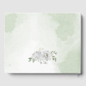 ホワイトフラワーグリーン金ゴールド ゲストブック (裏面)