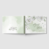 ホワイトフラワーグリーン金ゴールド ゲストブック (全面)