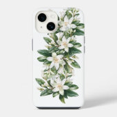 ホワイトフラワーグリーン  iPhoneケース (裏面)