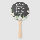ホワイトフラワーズチョークフローラ結婚式 プログラムファン ハンドファン (正面)