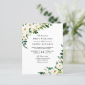 ホワイトフラワーズビューティフルバジェット結婚式招待状 (スタンド正面)