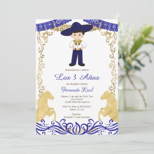 ホワイトフラワーズフィエスタインヴィタシオネストレスアノス   招待状 (スタンド正面)