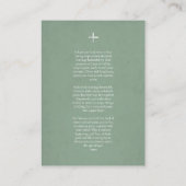 ホワイトフラワーズフィールド結婚オーソドックス祈りの言葉カード プレイスカード (裏面)