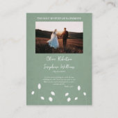 ホワイトフラワーズフィールド結婚オーソドックス祈りの言葉カード プレイスカード (正面)