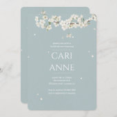 ホワイトフラワーズブライダルシャワー 招待状 (正面/裏面)