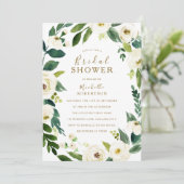 ホワイトフラワーズボタニカルリースブライダルシャワー 招待状 (スタンド正面)