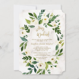 ホワイトフラワーズマーブルヘンズウィークエンドバチェロレッテ 招待状