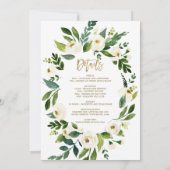 ホワイトフラワーズリースヘンスバチェロレッテ週末 招待状 (裏面)