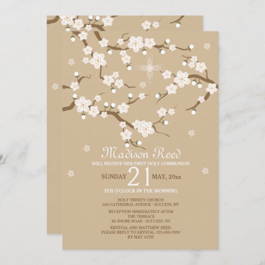 ホワイトフラワーズ招待状 招待状 (正面/裏面)