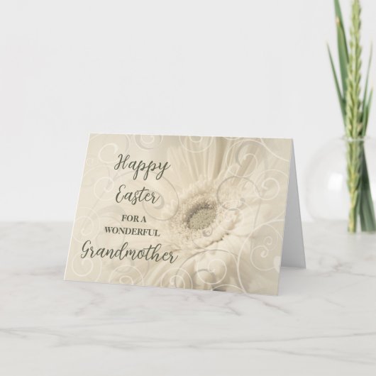 ホワイトフラワーズ祖母ハッピーイースター シーズンカード (正面)