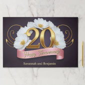 ホワイトフラワーズ結婚20周年ランチョンマット ペーパーパッド (インサイチュ)