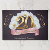 ホワイトフラワーズ結婚20周年ランチョンマット ペーパーパッド (正面)