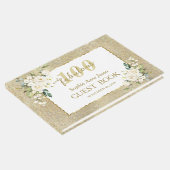 ホワイトフラワーズ金ゴールド100と素晴らしい誕生日パーティー ゲストブック (コーナー)