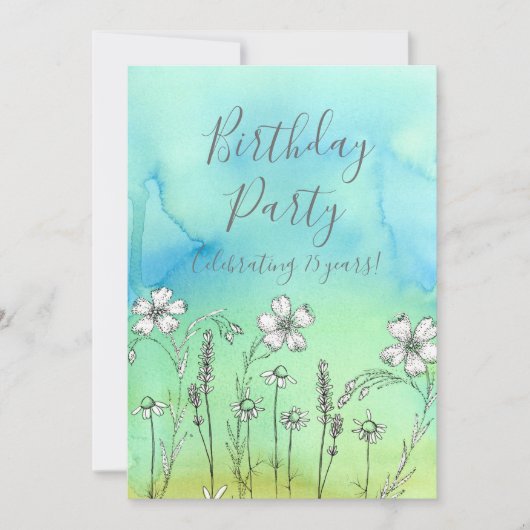 ホワイトフラワーズ75thバースデーパーティーへの招待 招待状 (正面)