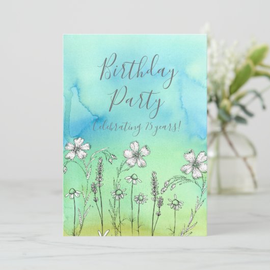 ホワイトフラワーズ75thバースデーパーティーへの招待 招待状 (スタンド正面)